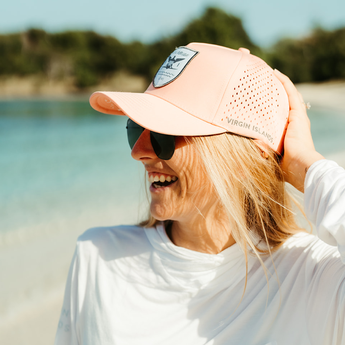 Local Mocean Quick-Dry Perforated Hat - Neon Coral