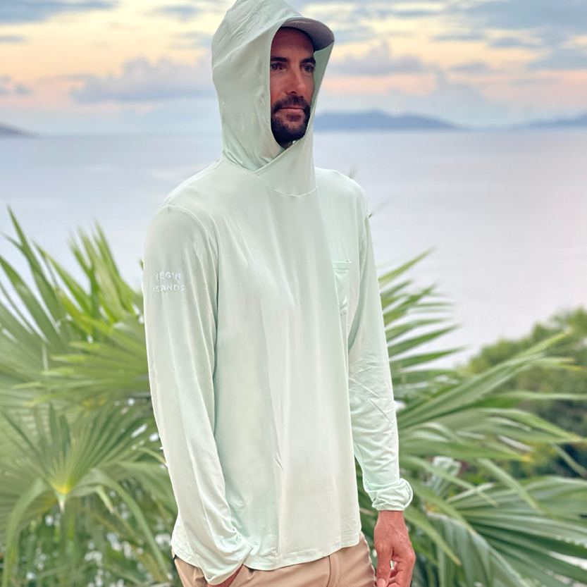 Burgee Co. Hooded Bamboo Sunshirt - Shallow Sea
