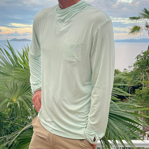 Burgee Co. Hooded Bamboo Sunshirt - Shallow Sea