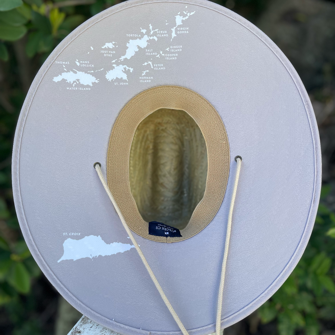 Burgee Co. Adult Lifeguard Hat - Beige Island Map