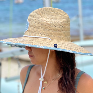 Burgee Co. Women's Lifeguard Hat - Aqua Blockprint