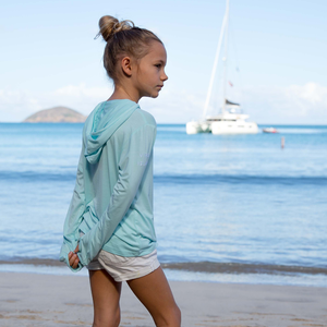 Burgee Co. Youth Hooded Bamboo Sunshirt - Sandy Bay