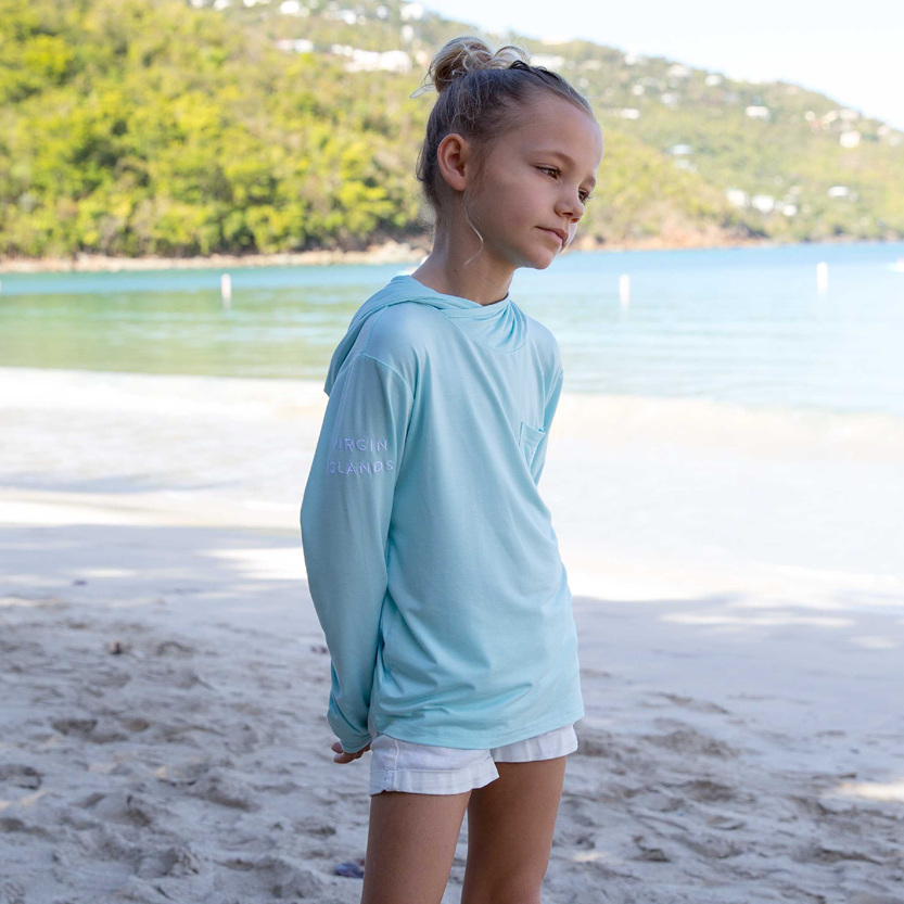 Burgee Co. Youth Hooded Bamboo Sunshirt - Sandy Bay