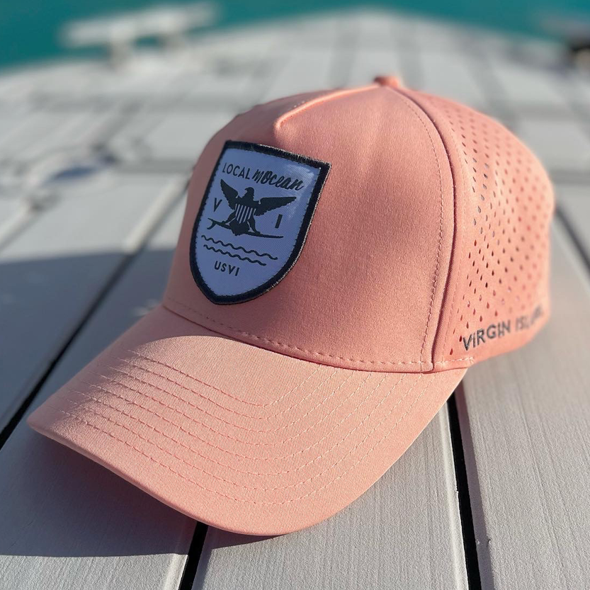 Local Mocean Quick-Dry Perforated Hat - Neon Coral