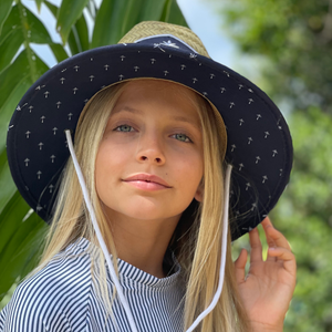 Burgee Co. Unisex Youth Lifeguard Hat - Navy Coconut Palm