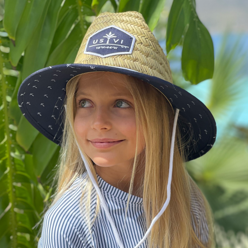 coconut palm hat Burgee Co. Unisex Youth Lifeguard Hat - Navy Coconut Palm